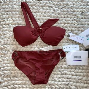 Sea Folly Ring Bikini in Plum- brand new tags attached